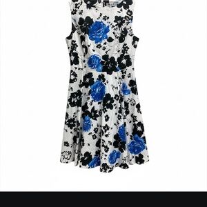 Grace Karin White and Blue Floral Dress size XL